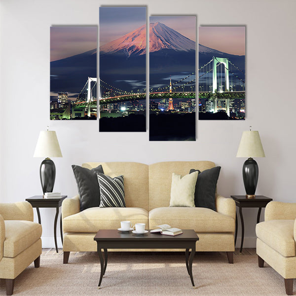 Mt Fuji surreal view Multi panel canvas wall art