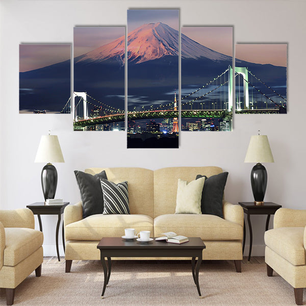 Mt Fuji surreal view Multi panel canvas wall art