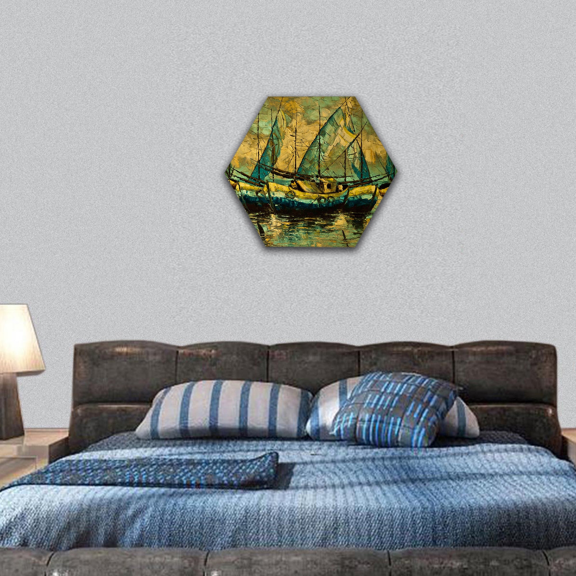Oil on canvas Art picture hexagonal canvas wall art