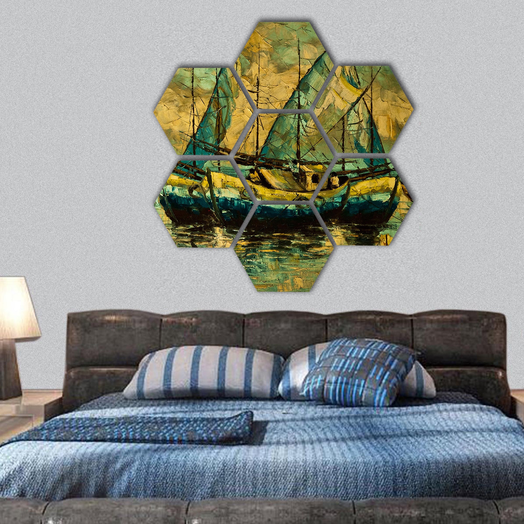 Oil on canvas Art picture hexagonal canvas wall art