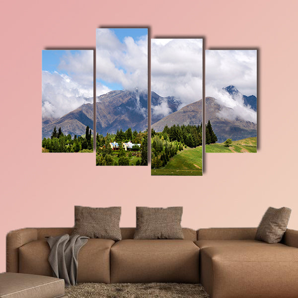 Farm land near Arrowtown, Otago, South island, New Zealand Multi panel canvas wall art