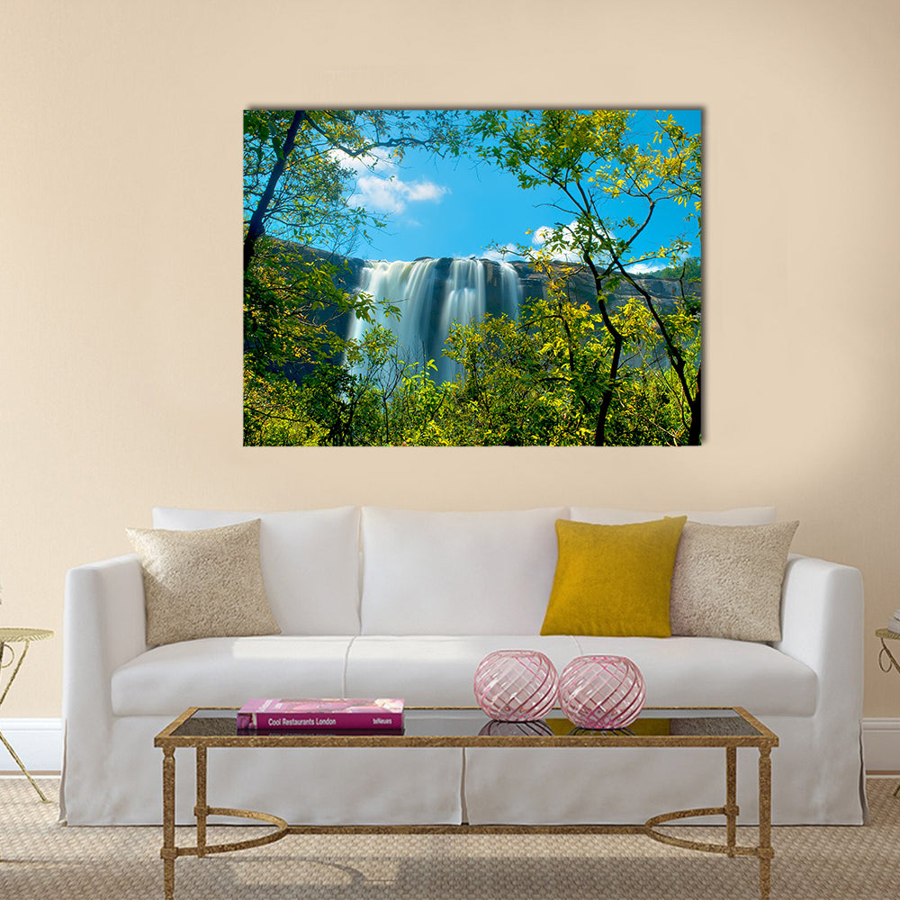 Waterfall in a forest, Athirappally, kerala Multi Panel Canvas Wall Art