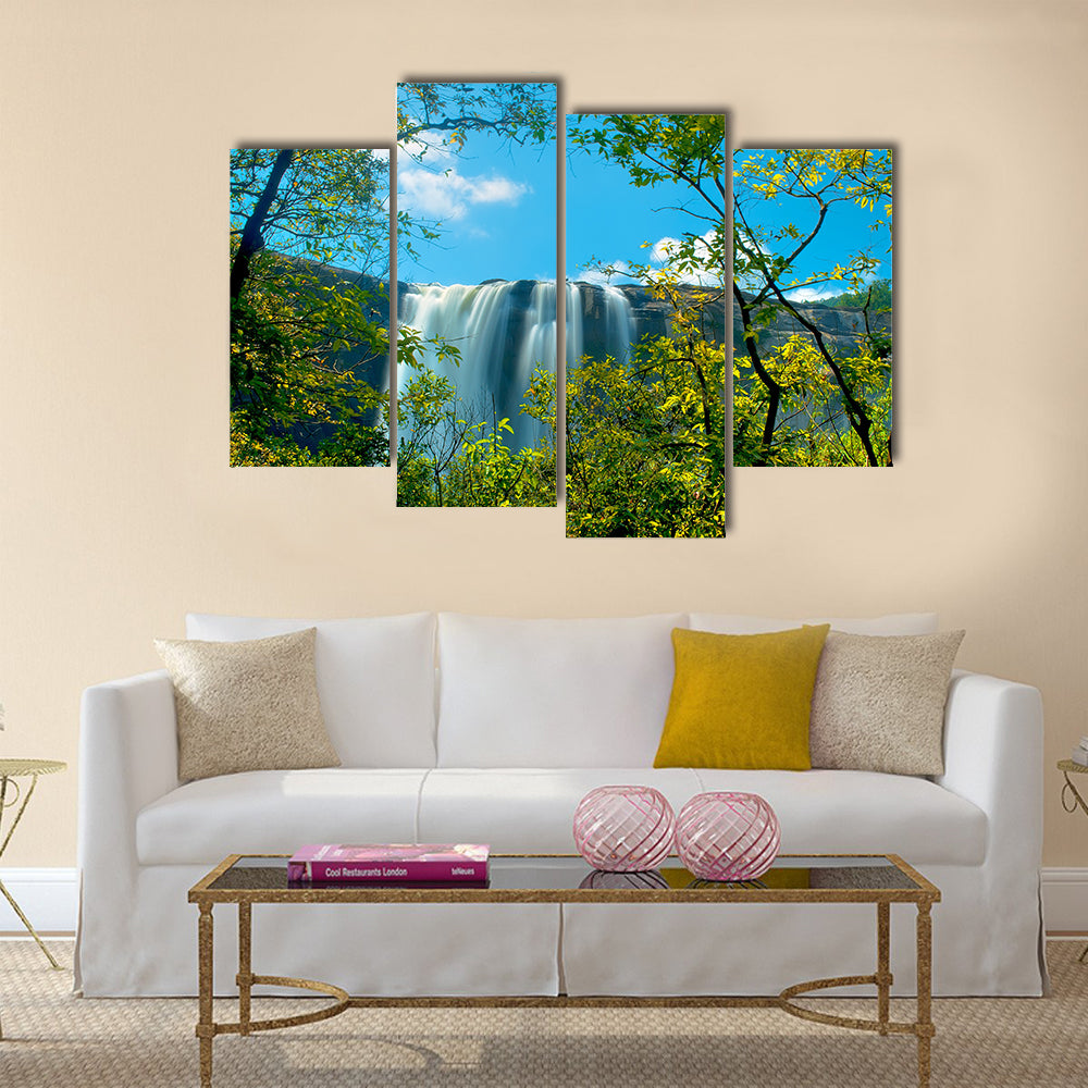 Waterfall in a forest, Athirappally, kerala Multi Panel Canvas Wall Art