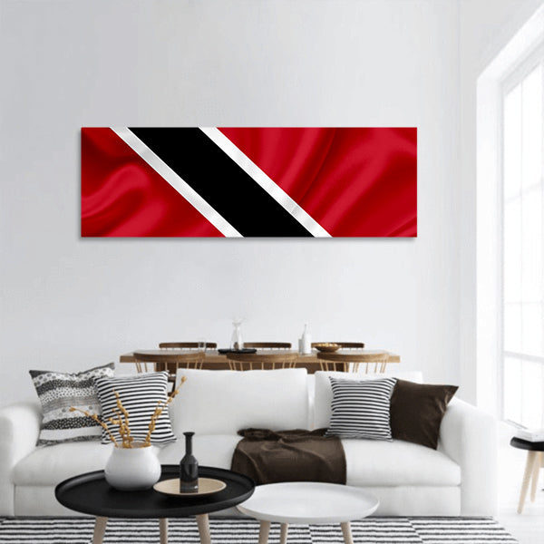Trinidad and Tobago waving flag panoramic canvas wall art