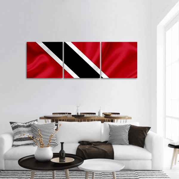 Trinidad and Tobago waving flag panoramic canvas wall art