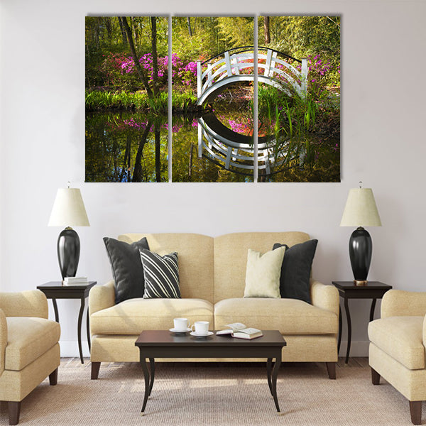 Blooming Spring Azalea Flowers Garden Multi Panel Canvas Wall Art