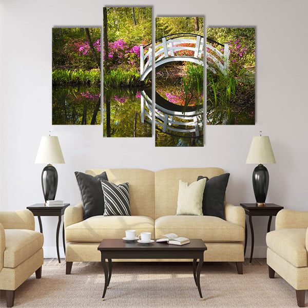 Blooming Spring Azalea Flowers Garden Multi Panel Canvas Wall Art