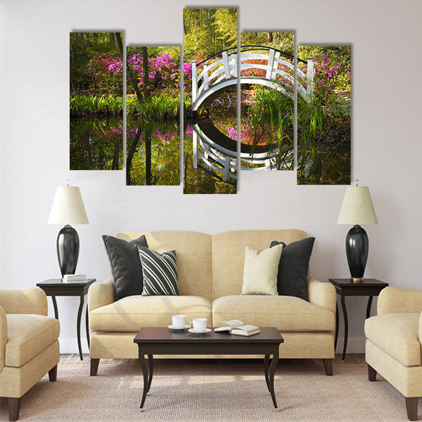 Blooming Spring Azalea Flowers Garden Multi Panel Canvas Wall Art