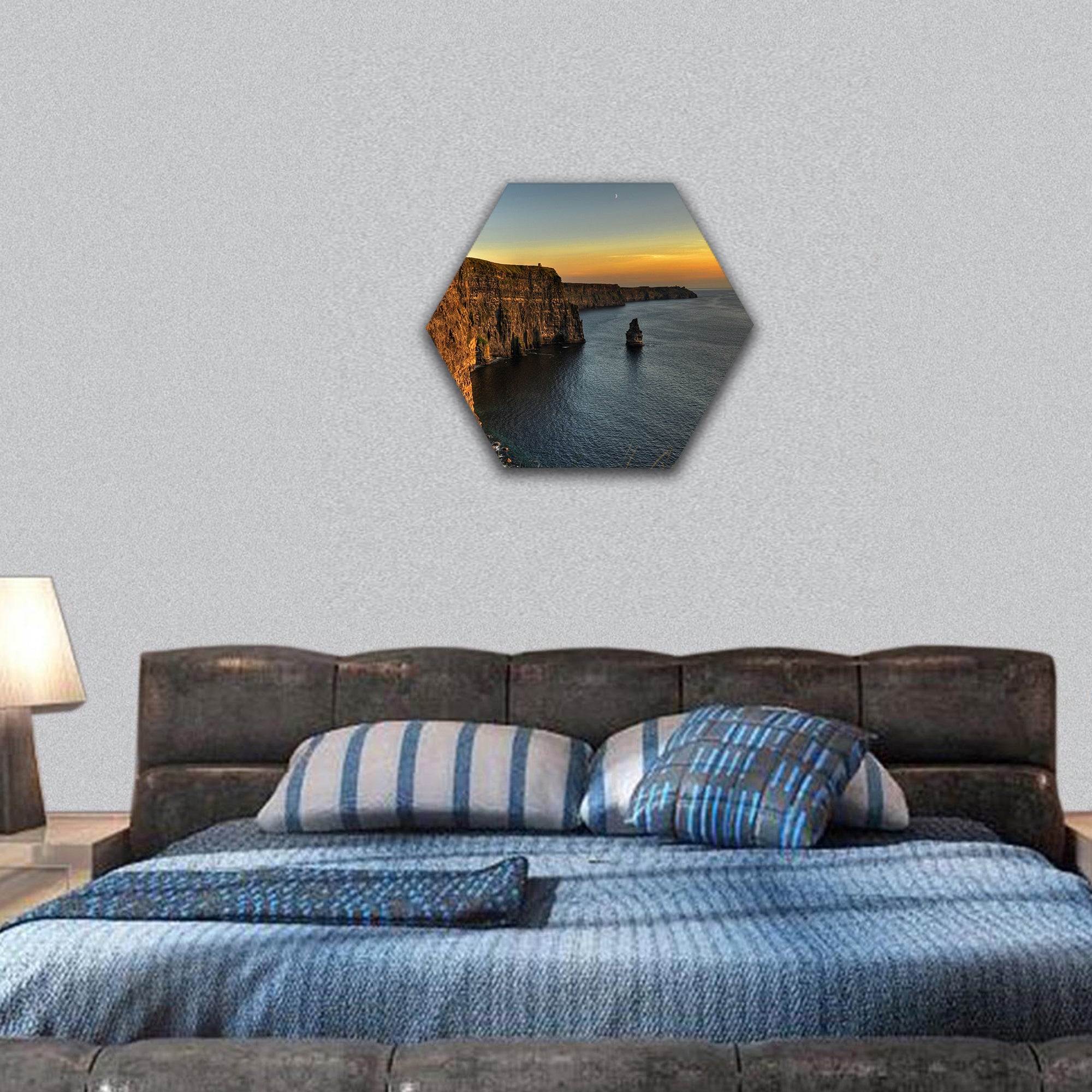 Famous cliffs of moher, county clare, ireland hexagonal canvas wall art