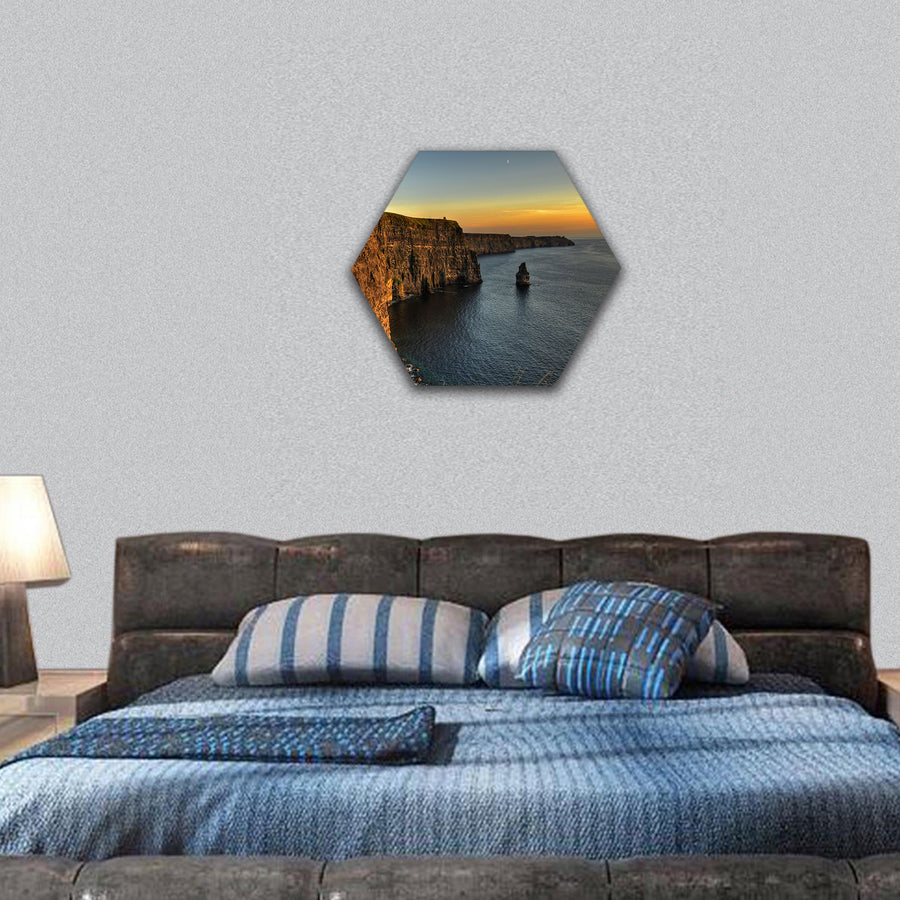 Famous cliffs of moher, county clare, ireland hexagonal canvas wall art