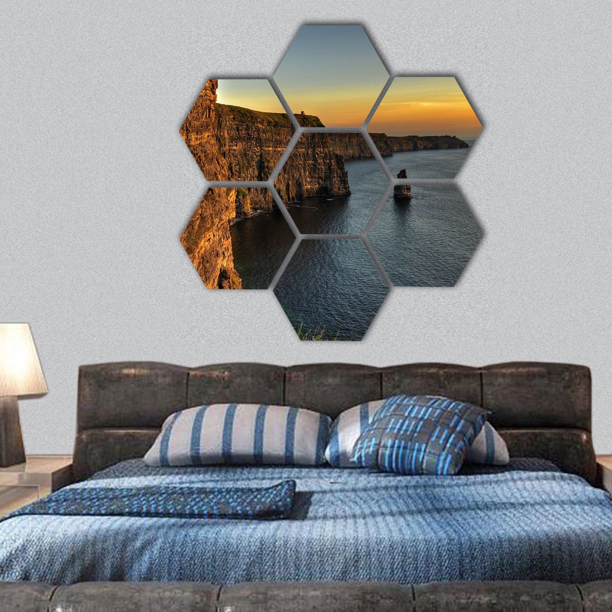 Famous cliffs of moher, county clare, ireland hexagonal canvas wall art
