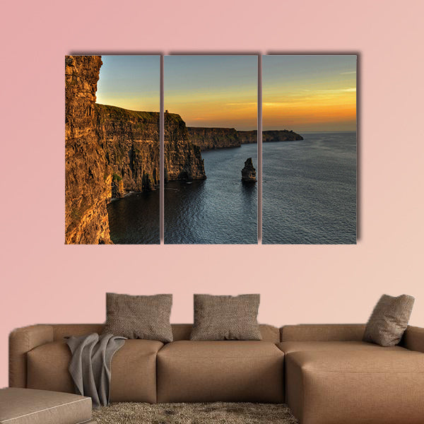 Photo famous cliffs of moher, sunset multi panel canvas wall art