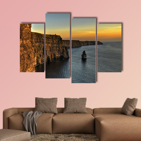 Photo famous cliffs of moher, sunset multi panel canvas wall art
