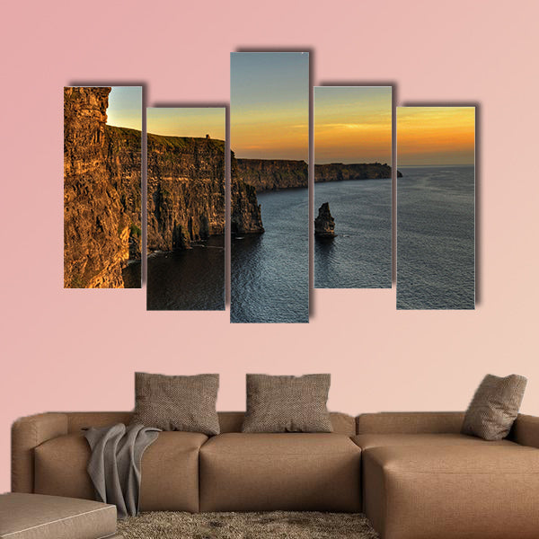 Photo famous cliffs of moher, sunset multi panel canvas wall art