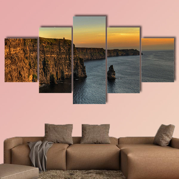 Photo famous cliffs of moher, sunset multi panel canvas wall art