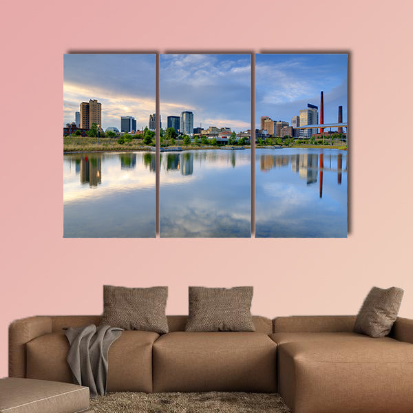 Skyline of Birmingham, Alabama from Railroad Park multi panel canvas wall art