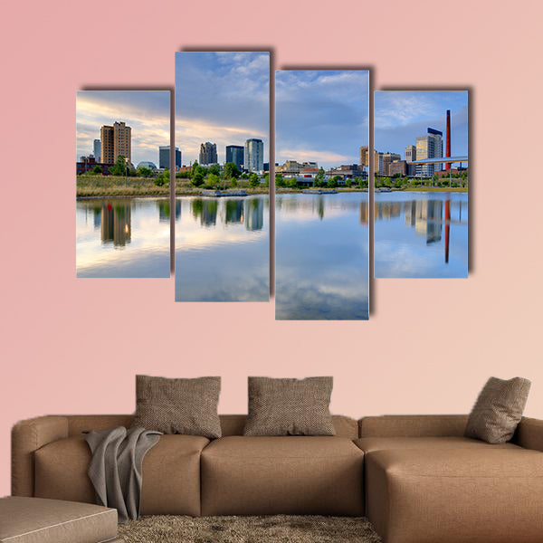 Skyline of Birmingham, Alabama from Railroad Park multi panel canvas wall art