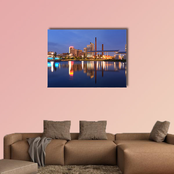 Skyline of Birmingham, Alabama from Railroad Park multi panel canvas wall art
