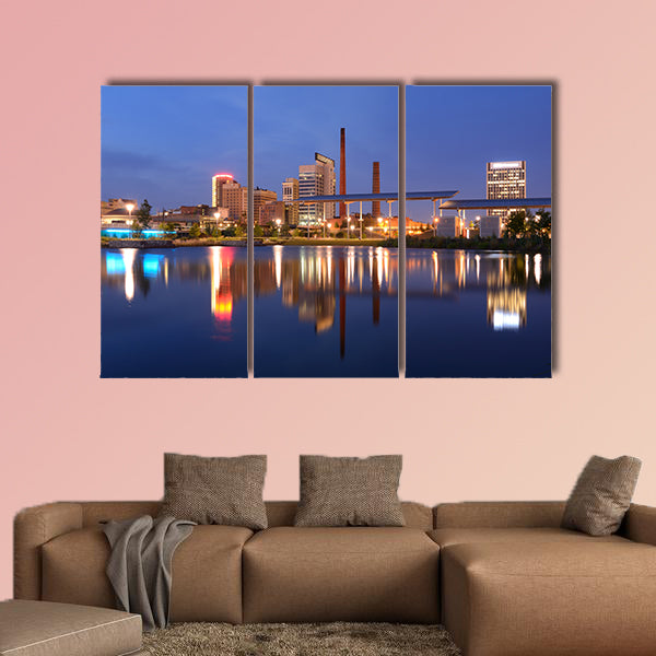 Skyline of Birmingham, Alabama from Railroad Park multi panel canvas wall art