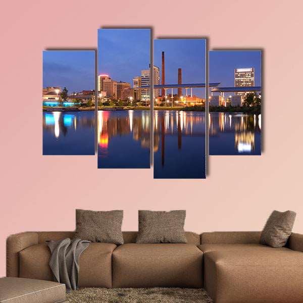 Skyline of Birmingham, Alabama from Railroad Park multi panel canvas wall art