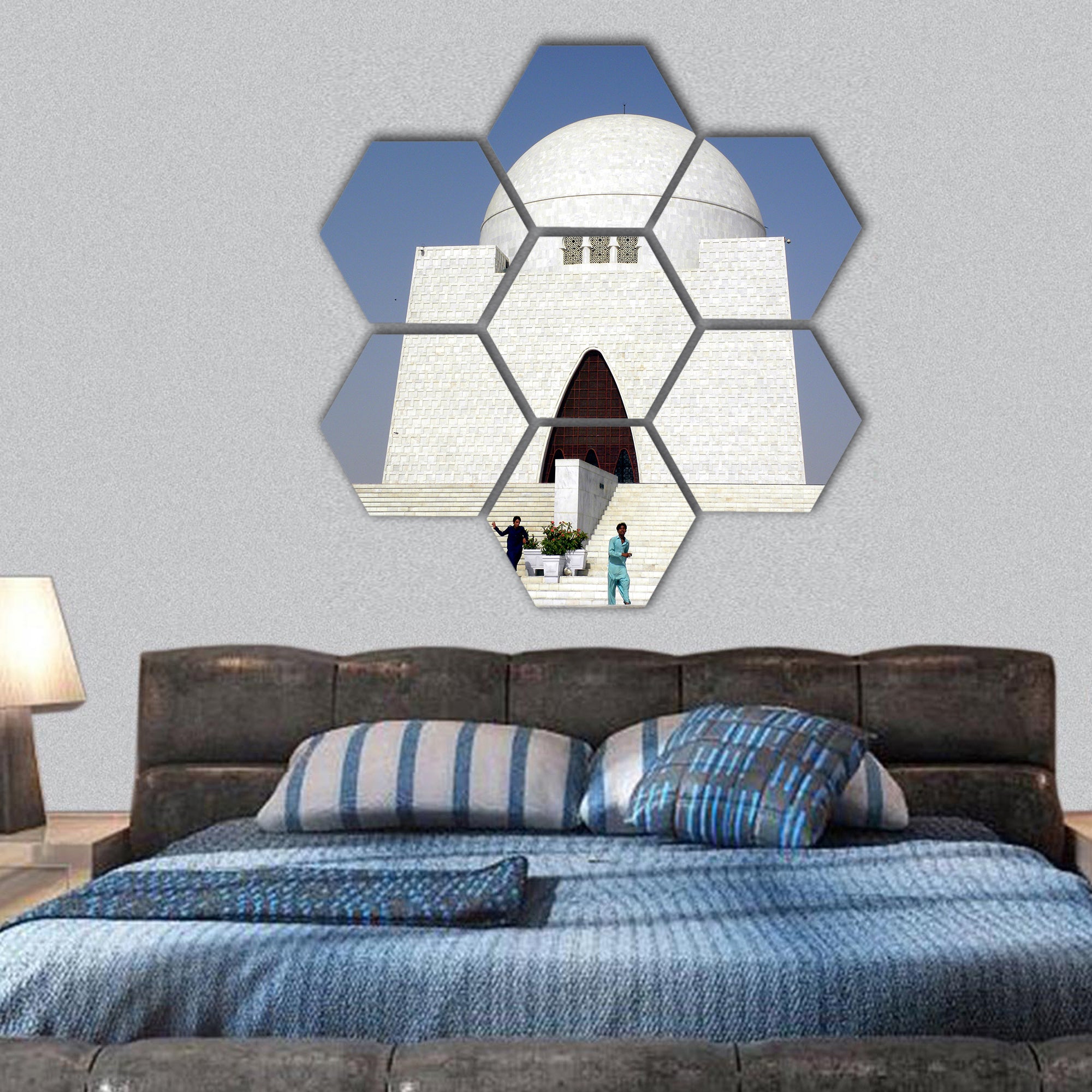 Tomb of MUHAMMAD ALI JINNAH hexagonal canvas wall art
