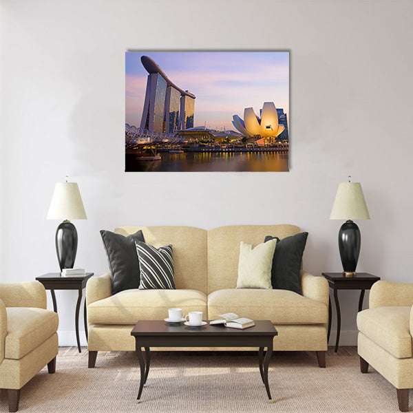 Sunset scene from the financial district Multi panel canvas wall art