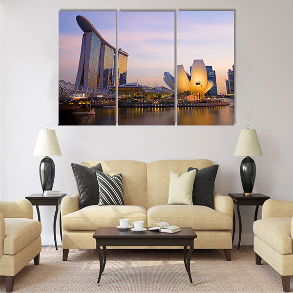 Sunset scene from the financial district Multi panel canvas wall art