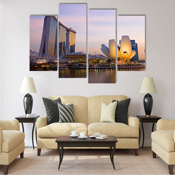 Sunset scene from the financial district Multi panel canvas wall art