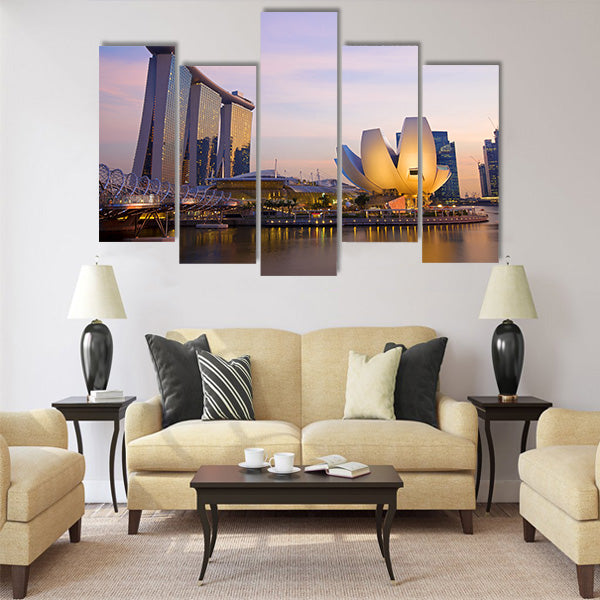 Sunset scene from the financial district Multi panel canvas wall art