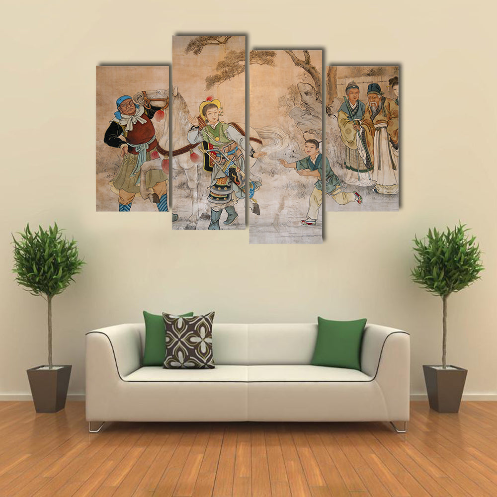 Chinese Classic Wall Drawing Multi Panel Canvas Wall Art