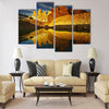 Towers with reflection at sunrise Multi panel canvas wall art