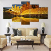 Towers with reflection at sunrise Multi panel canvas wall art