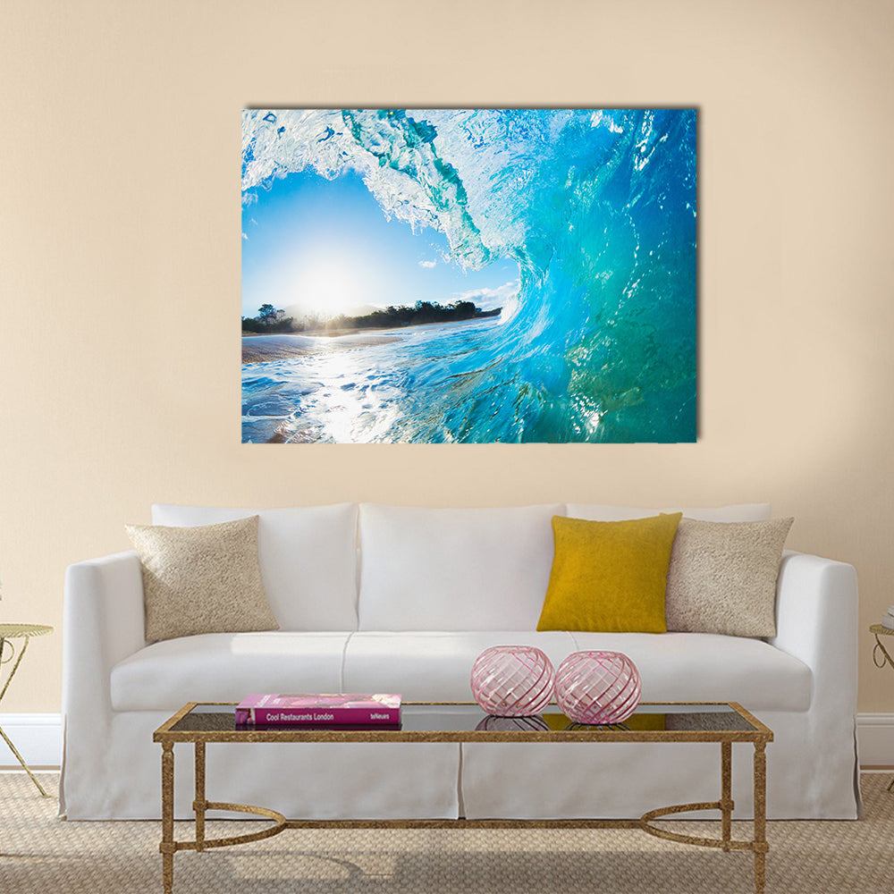 Blue Ocean Wave Multi Panel Canvas Wall Art