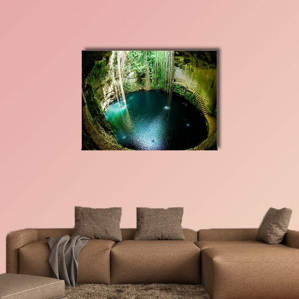 Ik-Kil Cenote, Chichen Itza, Mexico Multi panel canvas wall art