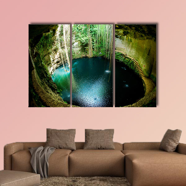 Ik-Kil Cenote, Chichen Itza, Mexico Multi panel canvas wall art