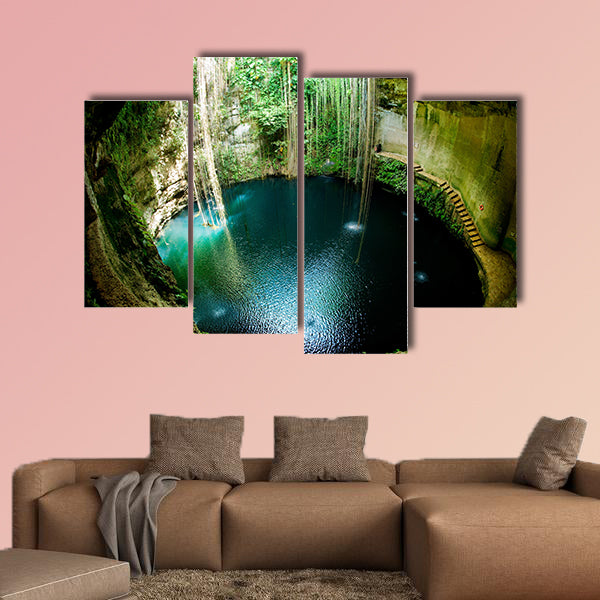 Ik-Kil Cenote, Chichen Itza, Mexico Multi panel canvas wall art