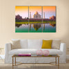 Taj mahal with tricolor Multi panel canvas wall art