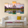 Taj mahal with tricolor Multi panel canvas wall art