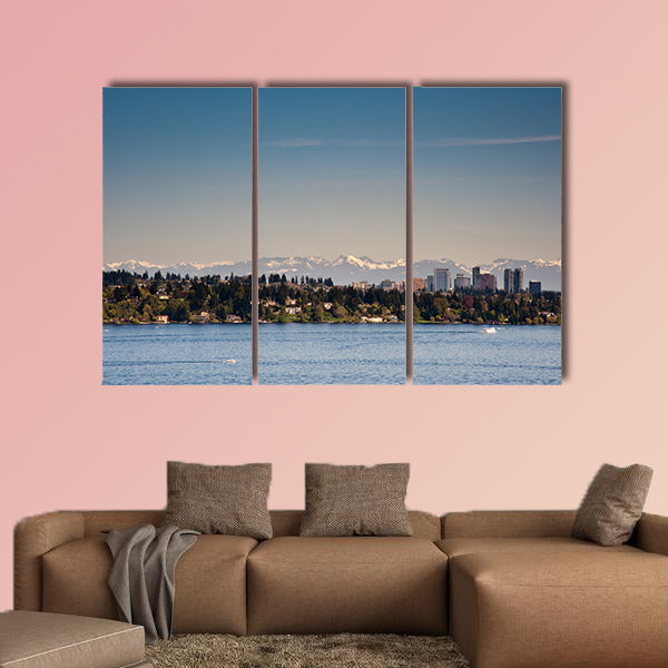 View of Lake Washington Multi panel canvas wall art