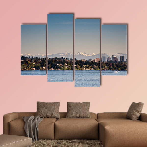 View of Lake Washington Multi panel canvas wall art