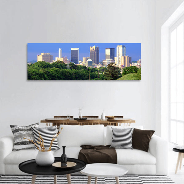 Skyline of Birmingham, Alabama from above Interstate 65 panoramic canvas wall art