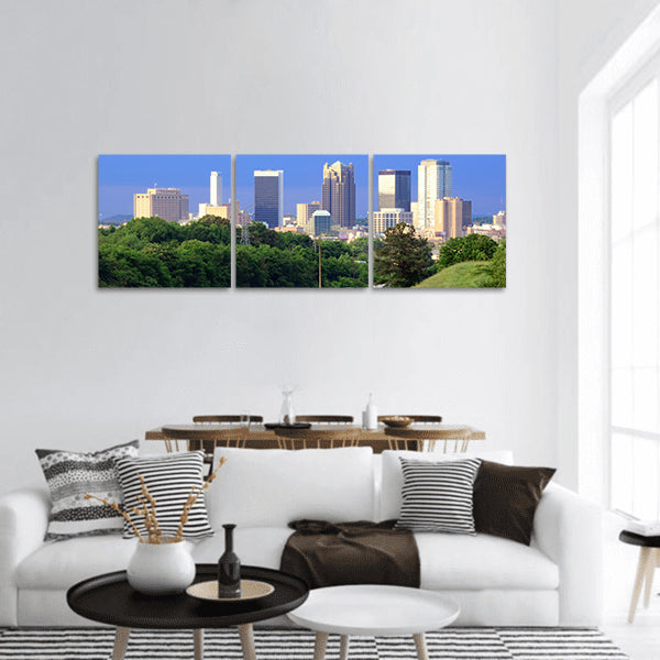 Skyline of Birmingham, Alabama from above Interstate 65 panoramic canvas wall art