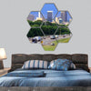 Skyline of Birmingham hexagonal canvas wall art