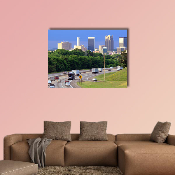 Skyline of Birmingham, Alabama from above Interstate 65 multi panel canvas wall art
