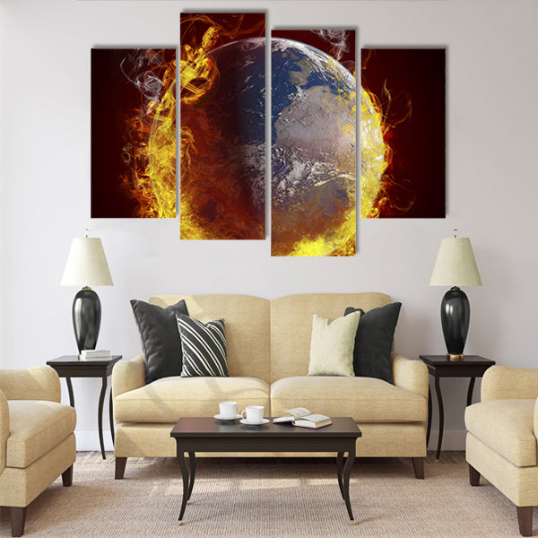 global warming concept Multi Panel Canvas Wall Art