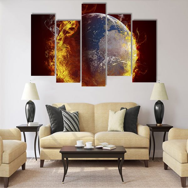 global warming concept Multi Panel Canvas Wall Art