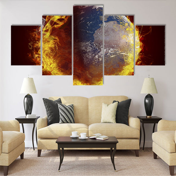global warming concept Multi Panel Canvas Wall Art