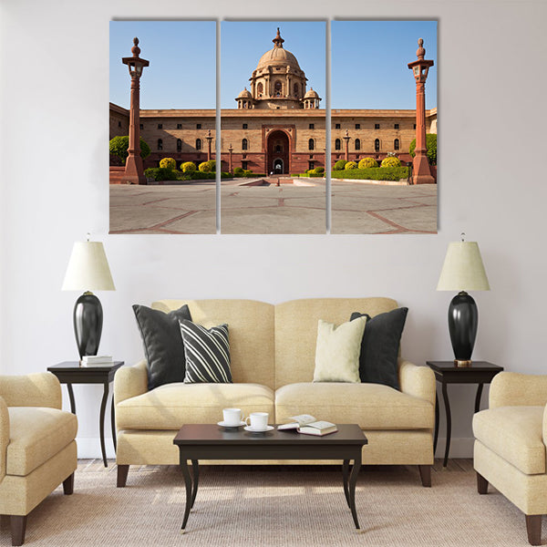 One of the many entrances to Rashtrapati Bhavan Multi Panel Canvas Wall Art