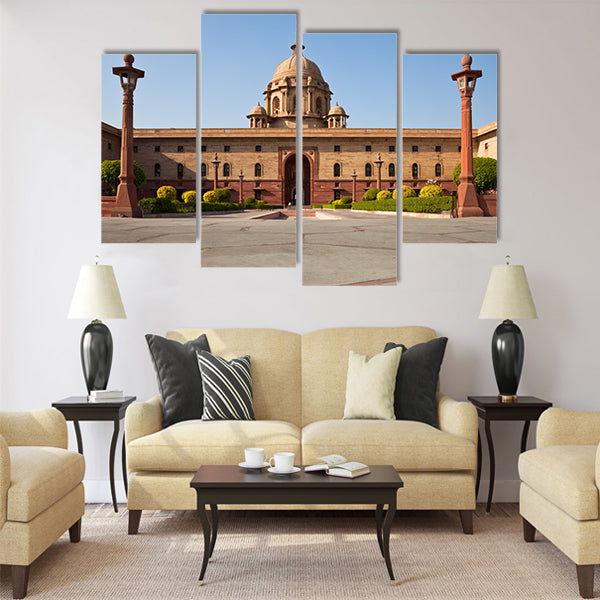 One of the many entrances to Rashtrapati Bhavan Multi Panel Canvas Wall Art