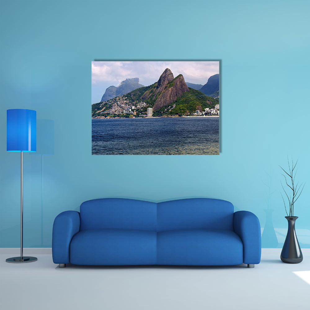 The Leblon and the Mountain Dois Irmao in Rio de Janeiro Multi Panel Canvas Wall Art